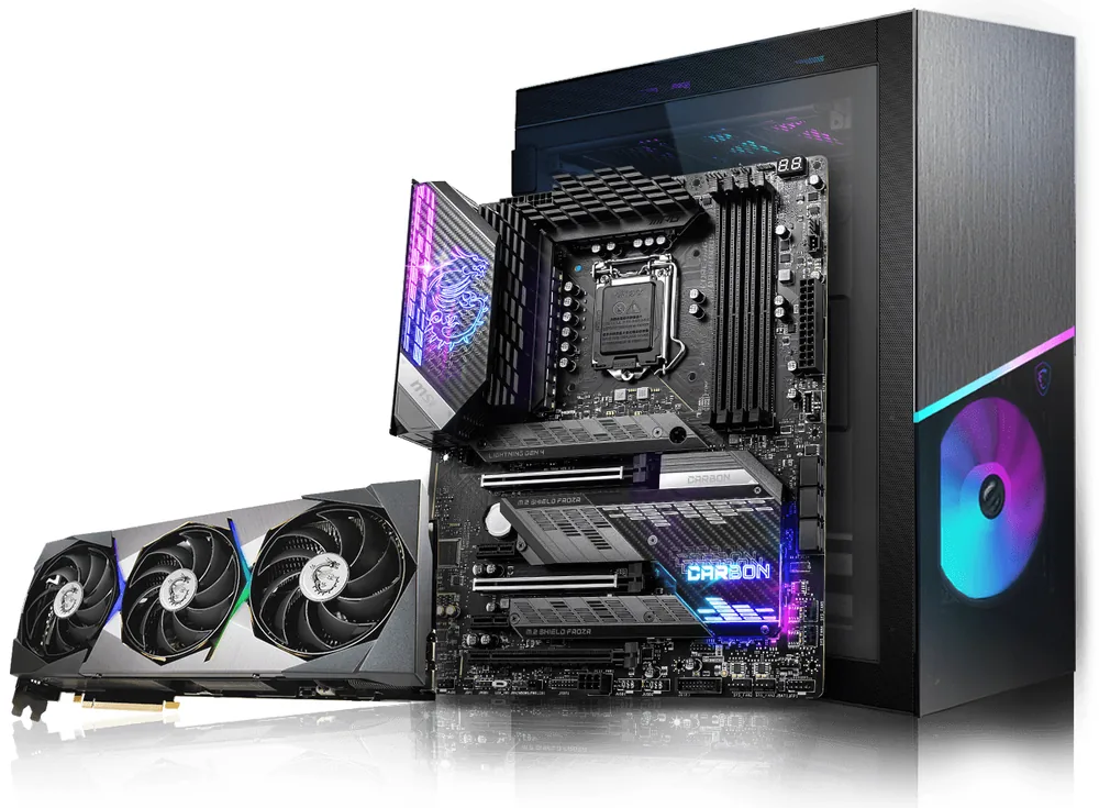 Computer desktop assemblato su misura con scheda madre, scheda video e case: PC gaming e workstation